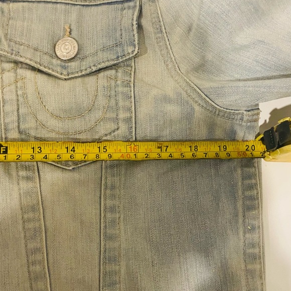 True Religion Oversized Cropped Jean Jacket “trucker jacket” - Picture 11 of 14